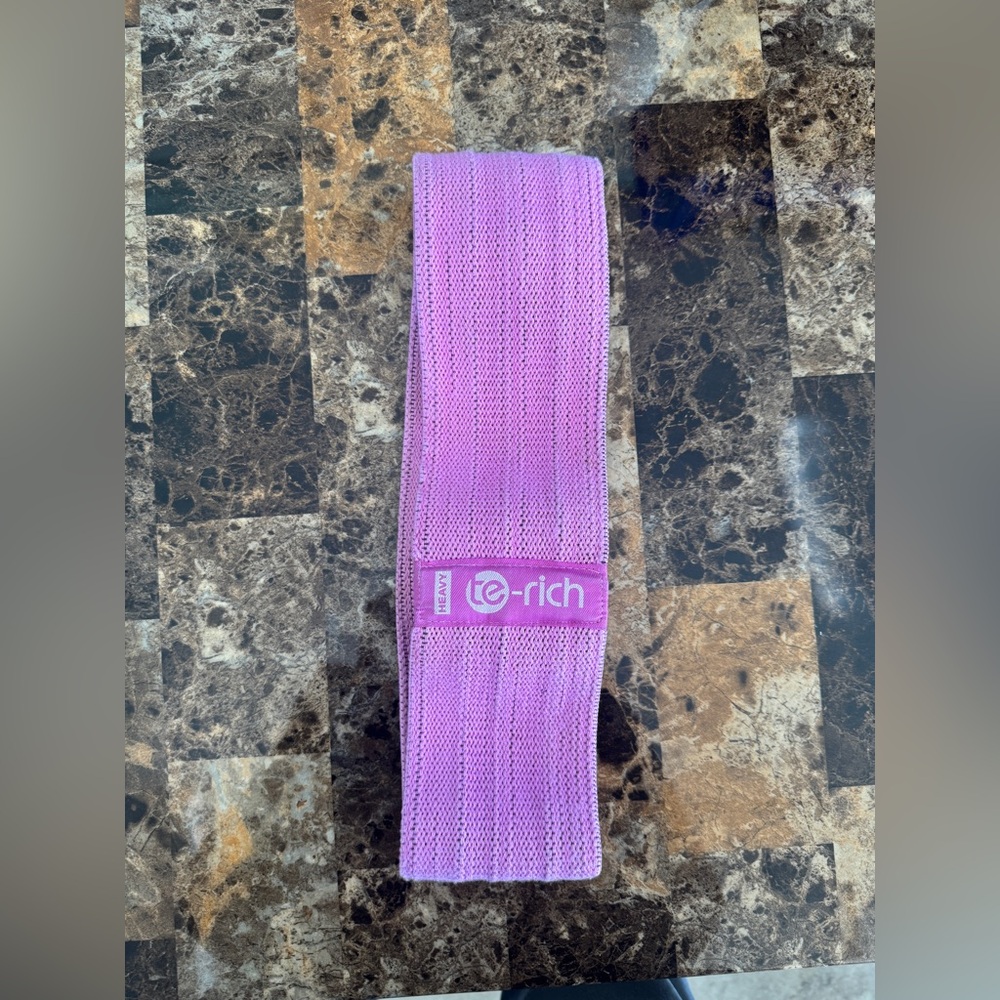 Te-Rich Heavy Fabric Resistance Band - Purple Non-Slip Booty Workout Loop